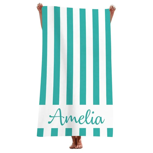 serviette de plage personnalisée rayures géométrique microfibre - vue 6 sur 5