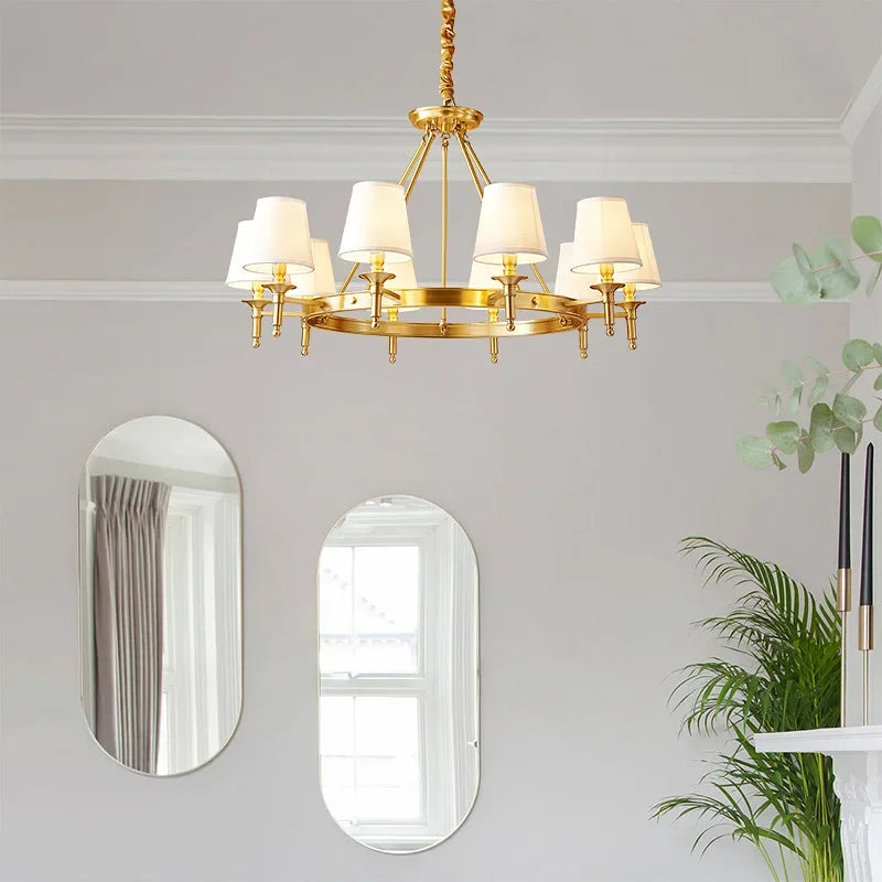 plafonnier led en cuivre design nordique moderne et luxueux - vue 5 sur 16