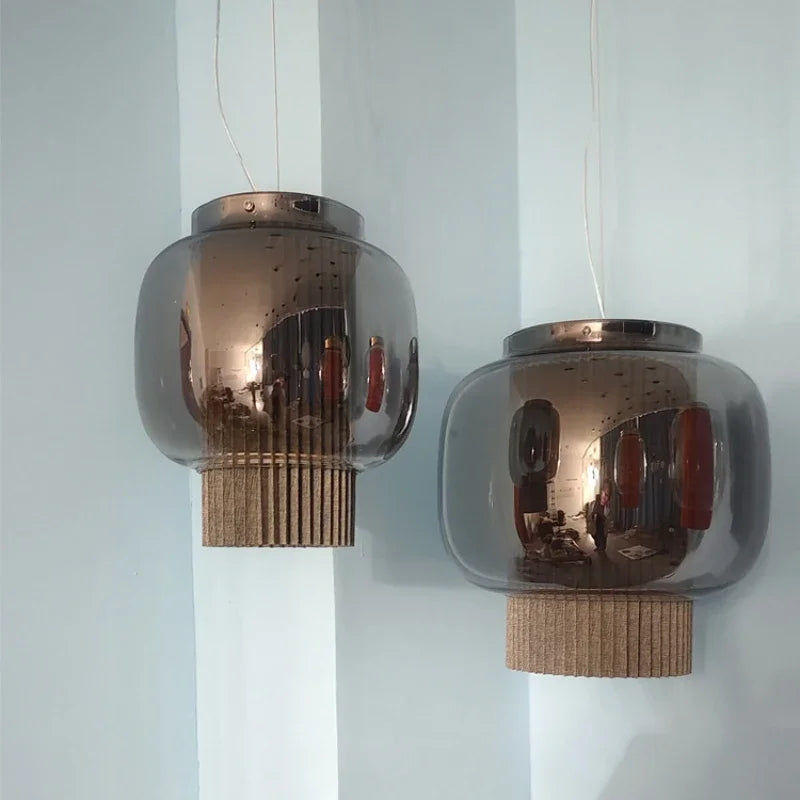 lustre led nordique en verre pour cuisine et bar - vue 6 sur 10