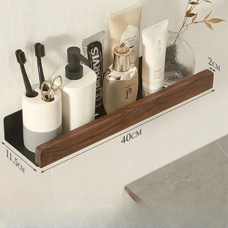 étagère murale en bois massif pour rangement pratique sans perforation