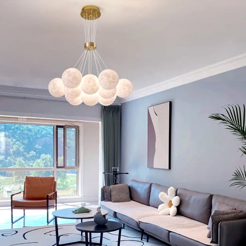 suspension led 3d lustre éclairage winfordo - vue 4 sur 12