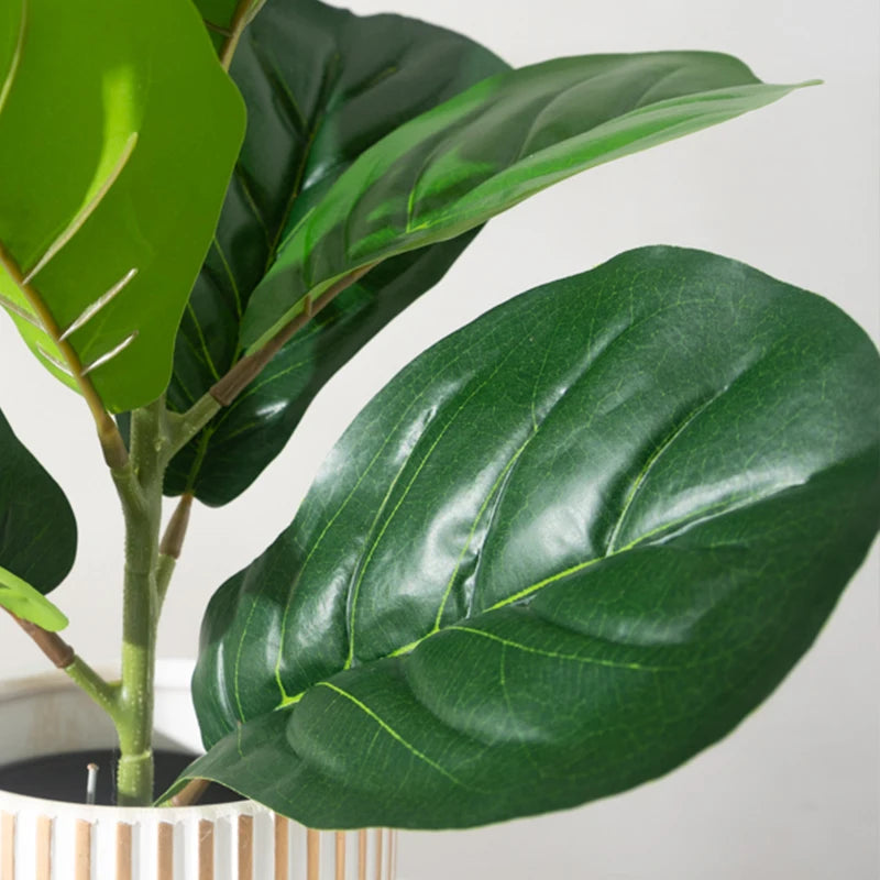 faux ficus arbre artificiel plante tropicale en plastique pour décoration intérieure - vue 5 sur 6