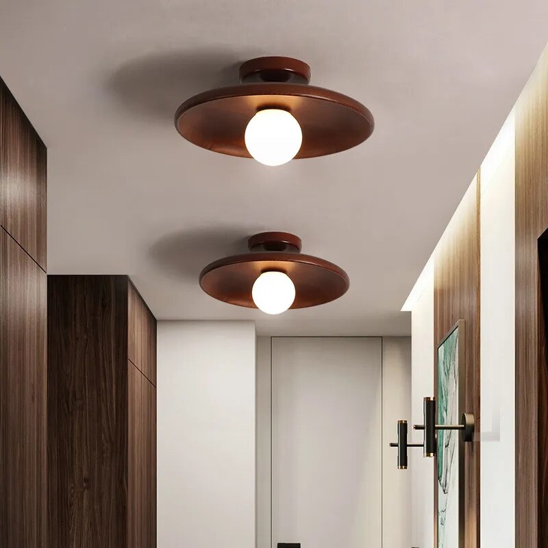 Lustre plafond led bois moderne