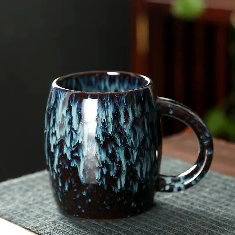 Mug grande capacité céramique style japonais rétro couple - vue 3 sur 5