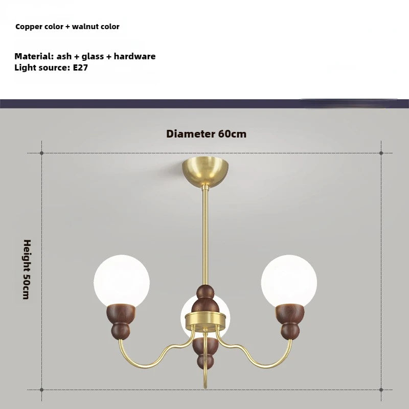 suspension en verre rétro en bois pour intérieur élégant - vue 12 sur 14