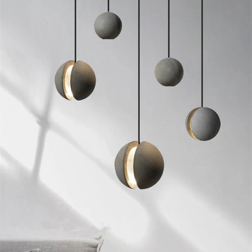 suspension ronde en ciment style vintage pour intérieur - vue 2 sur 14