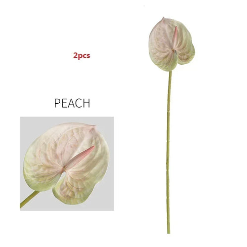 feuilles d'anthurium artificielles pour décoration florale et jardin - vue 19 sur 24