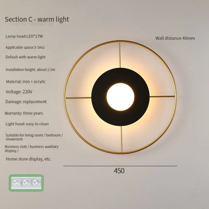 applique murale led moderne pour éclairage décoratif intérieur - vue 10 sur 12