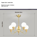 suspension en verre rétro en bois pour intérieur élégant
