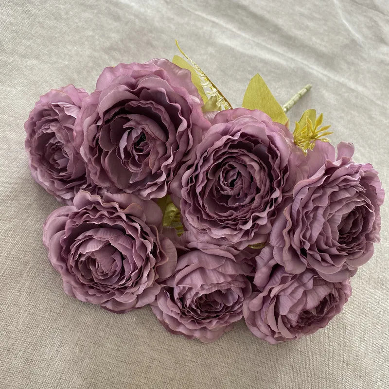 bouquet de pivoines artificielles en soie pour décoration florale - vue 12 sur 17