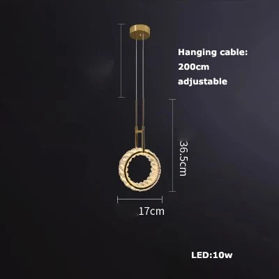 suspension en verre cristal art déco avec éclairage led - vue 22 sur 25