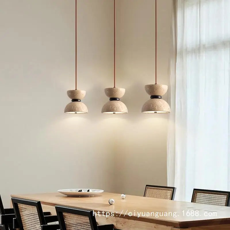 lustre en pierre naturelle nordique pour intérieur avec fil réglable - vue 3 sur 11