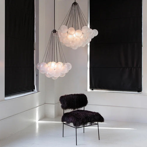 Boules de verre blanches modernes suspension lumières pour salle à manger salon chambre cafés Hall décor à la maison lustres intérieur Lustre Luminaire - vue 2 sur 10