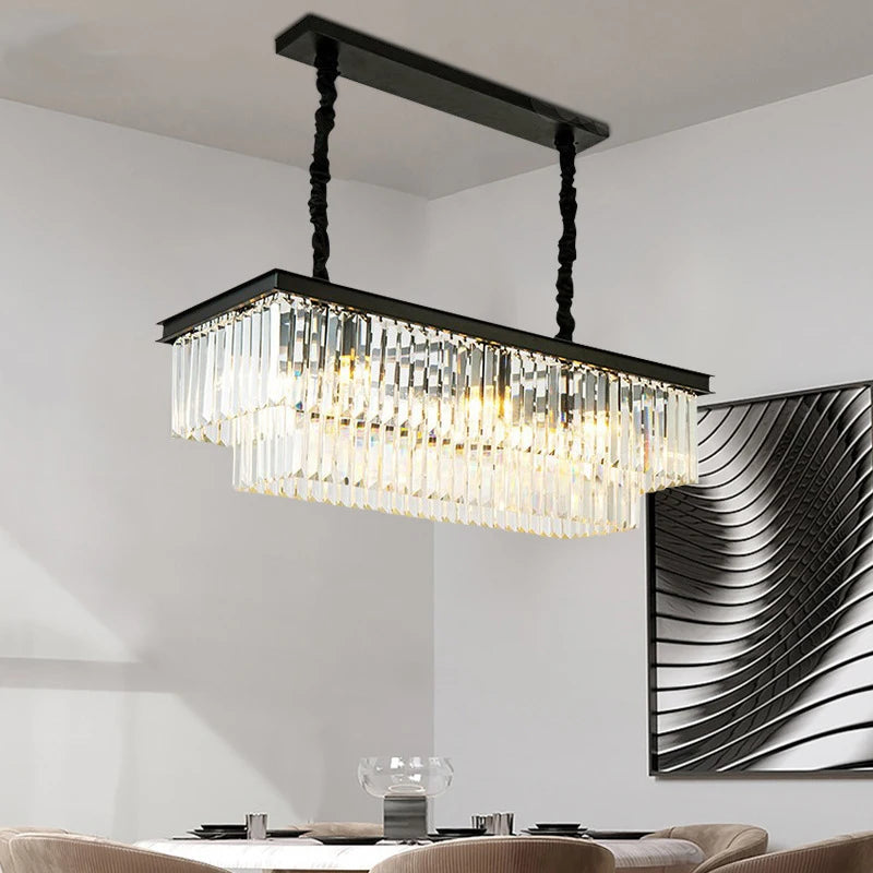 lustre moderne double couches en led pour décoration élégante - vue 2 sur 9