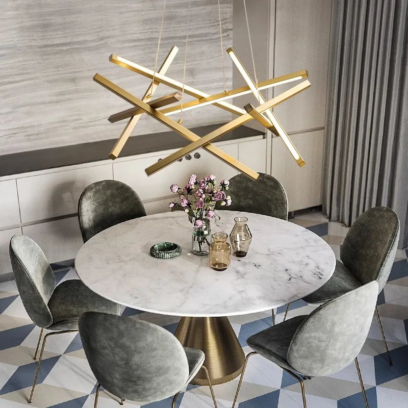 lustre led moderne simple pour éclairage intérieur - vue 4 sur 8