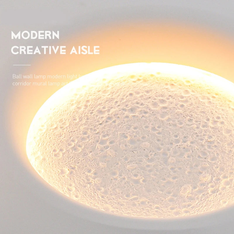 lampe en plâtre créative lune pour décoration murale - vue 4 sur 8