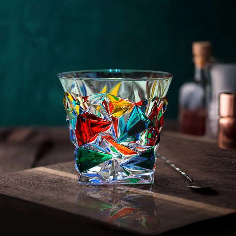 Lot 2 verres cristal motifs gothiques design zecchin - vue 2 sur 7