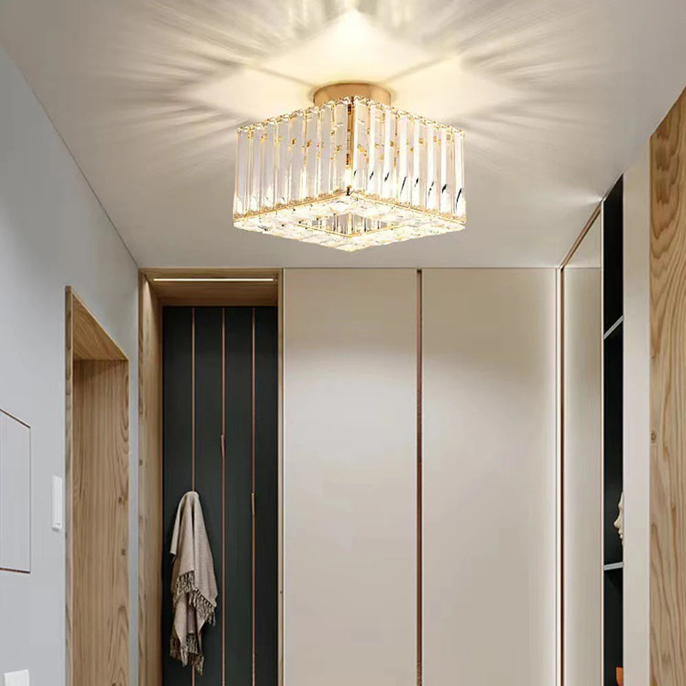 Lustre cristal led intérieur maison - vue 7 sur 8