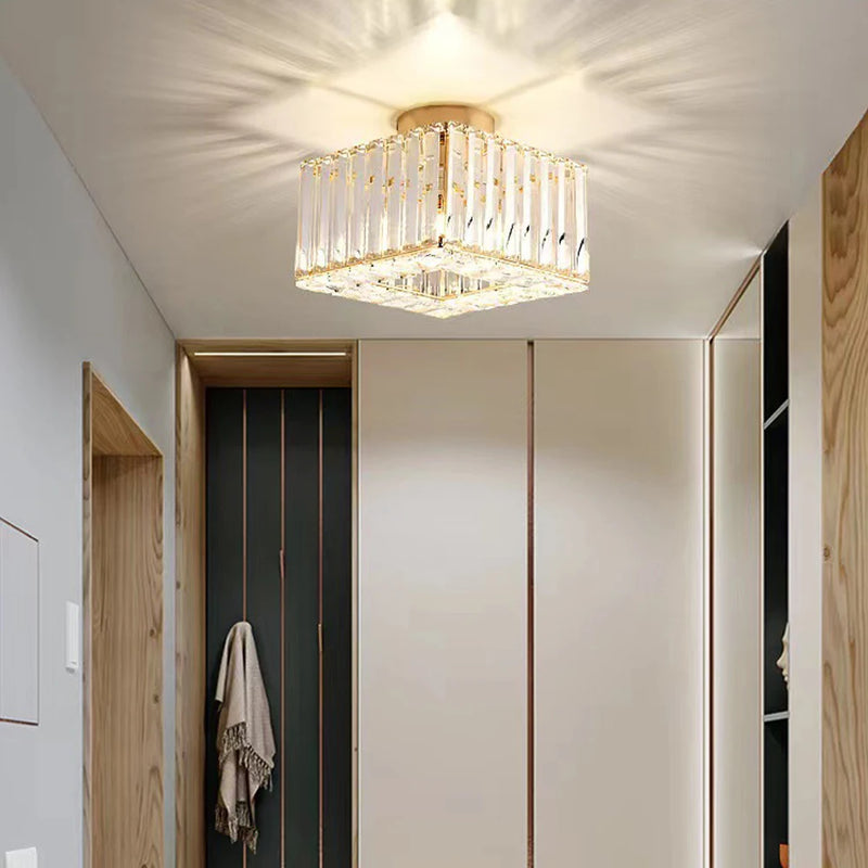 Lustre cristal led intérieur maison