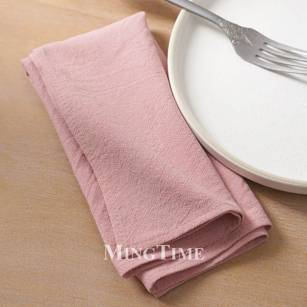 Serviette de table coton lavé style classique réutilisable - vue 4 sur 7