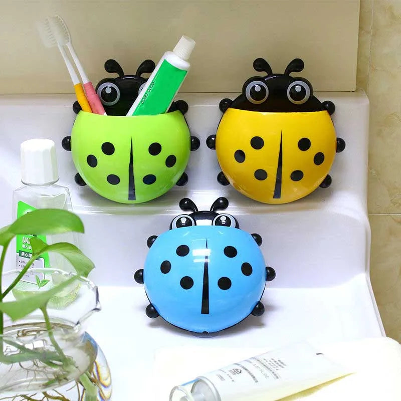lot de 2 porte-brosse à dents coccinelle mignon pour enfants - vue 9 sur 11