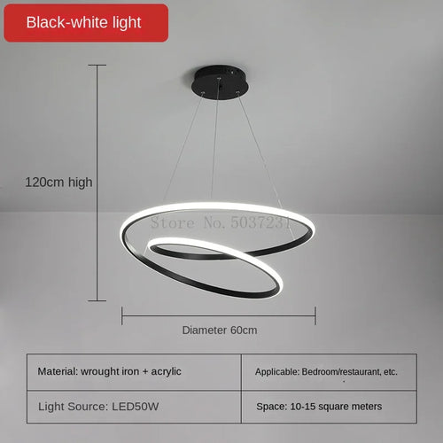 lustre circulaire minimaliste pour éclairage moderne intérieur - vue 9 sur 10