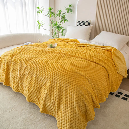 plaid doux moelleux motif carreaux couvre lit canape