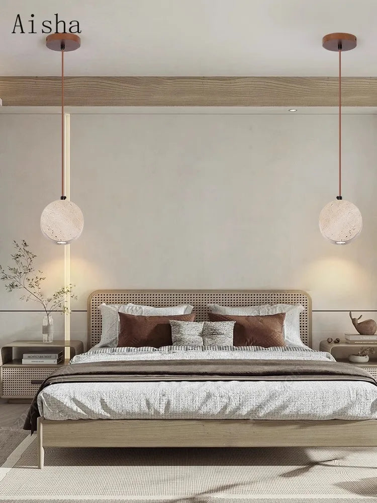 suspension japonaise wabi-sabi en pierre pour décoration intérieure - vue 4 sur 7