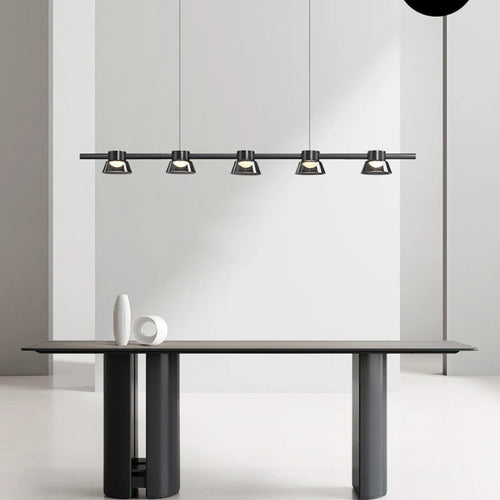 Nordic minimalist strip glass Led Dining Room Ceiling Chandelier Dining Room Bar Kitchen Island decorated hanging light fixtures - vue 3 sur 9
