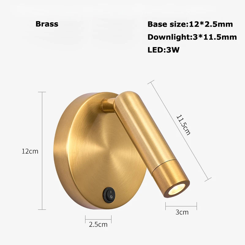applique murale led rotative avec interrupteur pour lecture - vue 9 sur 23