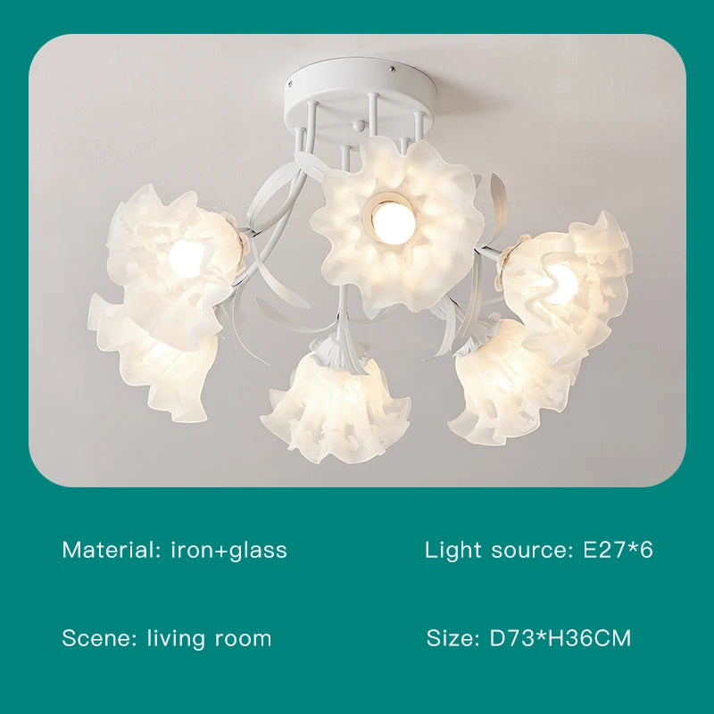 lustre nordique créatif à fleurs pour décoration intérieure - vue 12 sur 24