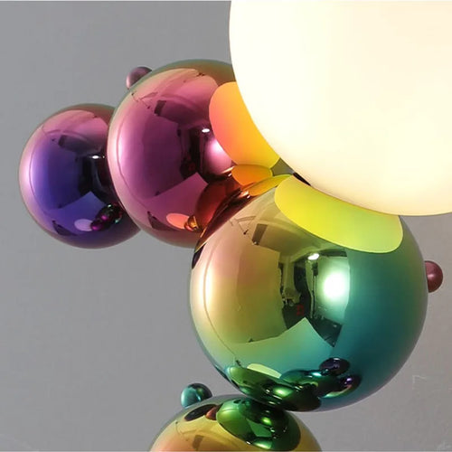 Applique murale postmoderne boule de verre haricot magique acier luxueuse - vue 8 sur 8