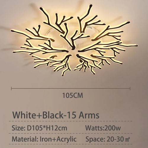 lustre créatif en forme de branche moderne en fer pour décoration intérieure - vue 17 sur 16