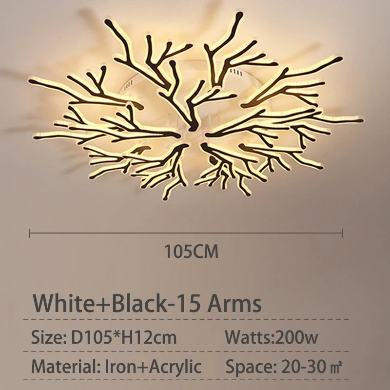 lustre créatif en forme de branche moderne en fer pour décoration intérieure - vue 16 sur 16