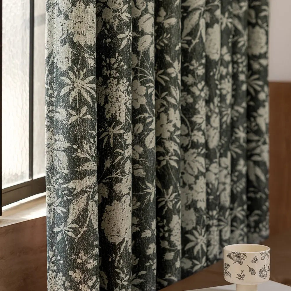 Rideau occultant floral moderne pour chambre ou salon