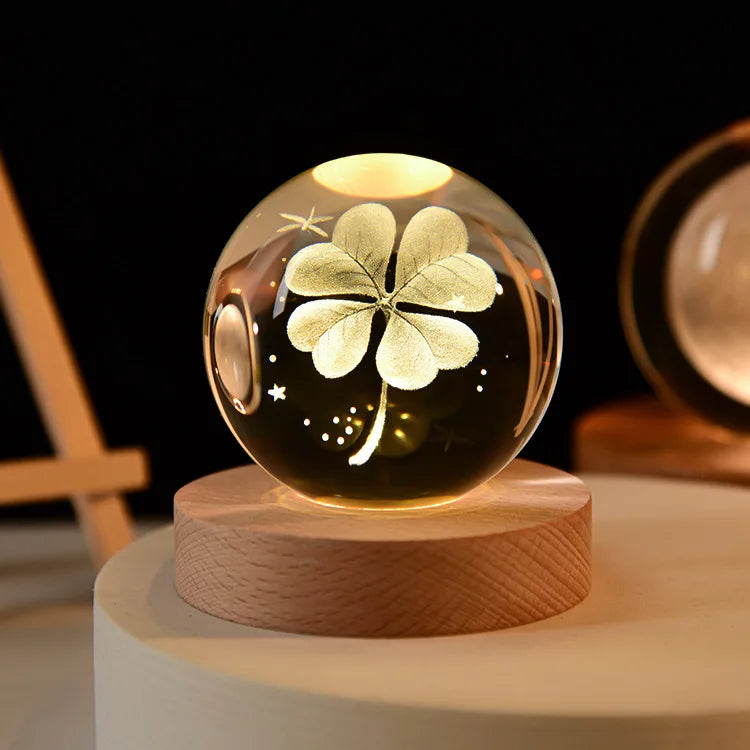 boule de cristal 3D système solaire gravé cadeau décoratif - vue 5 sur 32