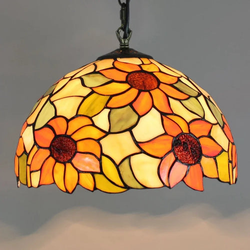 Lustre en verre coloré Tiffany rétro européen - vue 20 sur 29