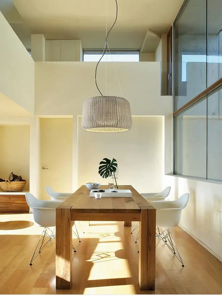 plafonnier wabi sabi en rotin pour décoration moderne et élégante