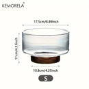 Bol fruits verre base bois design moderne salon
