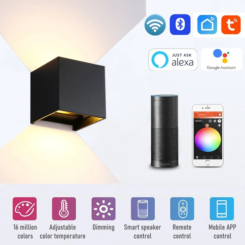applique murale extérieure intelligente avec lumière rgb et cct - vue 4 sur 10