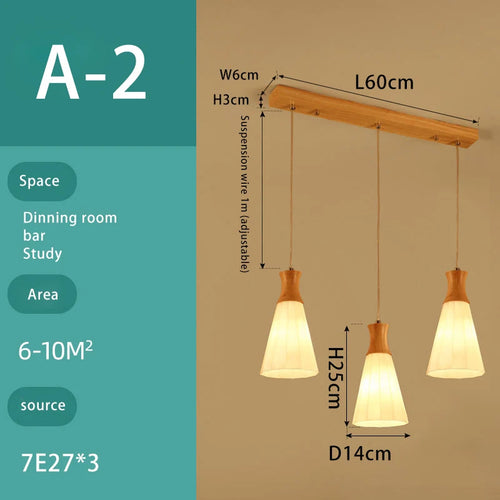 lustre en bois massif et verre luminaire suspendu - vue 15 sur 15