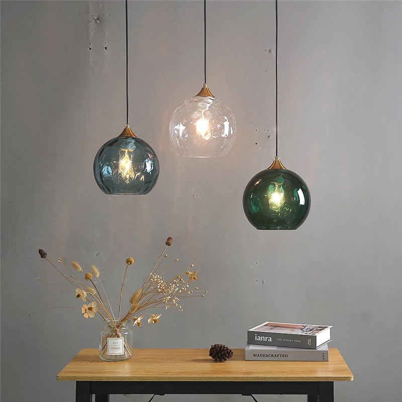 lustres modernes en verre minimalistes design nordique led
