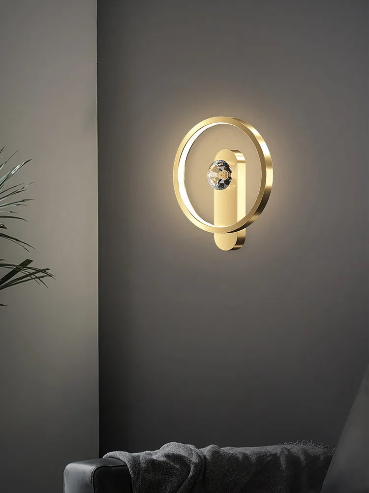 Applique murale nordique tout en cuivre pour chambre à coucher - vue 6 sur 9