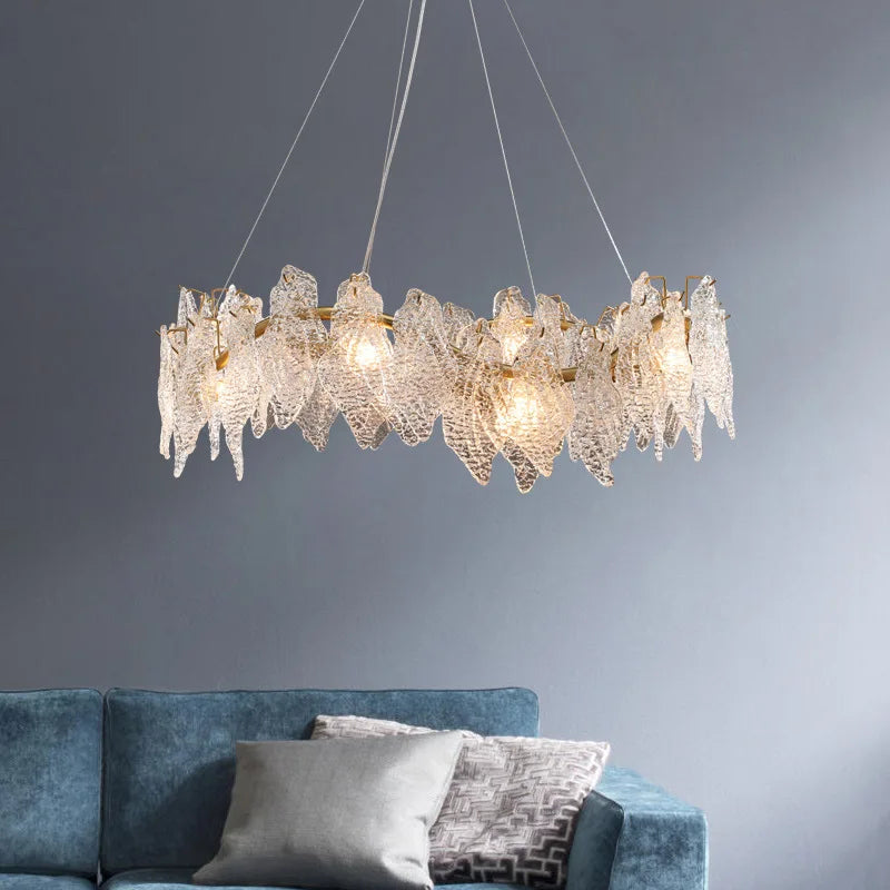 lustre moderne en cristal lumineux design élégant pour décoration d'intérieur - vue 4 sur 8