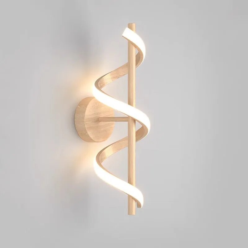 Applique murale LED en bois nordique minimaliste