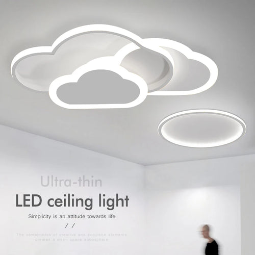 plafonnier led ultra fin avec nuages créatifs éclairage intelligent - vue 7 sur 26