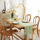 Chemin de table bohème tressé style ferme franges