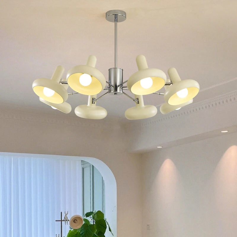 lustre led bauhaus blanc métal salon suspendu