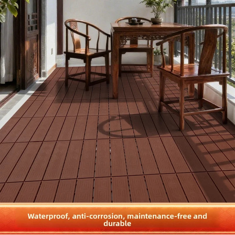 Dalles terrasse clipsables bois composite antidérapantes 11 pièces - vue 4 sur 7