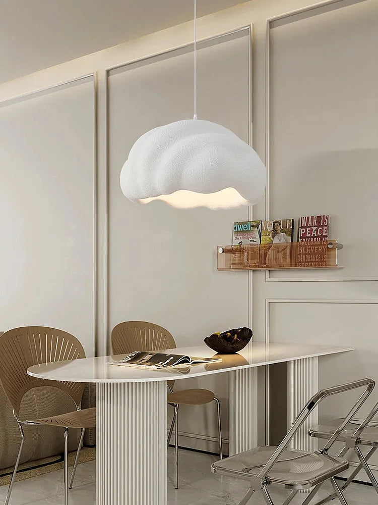 suspension Nordique minimaliste créatif nuage Wabi Sabi crème Style Led lustre Restaurant Bar décor à la maison lampe salle à manger lumières - vue 3 sur 11